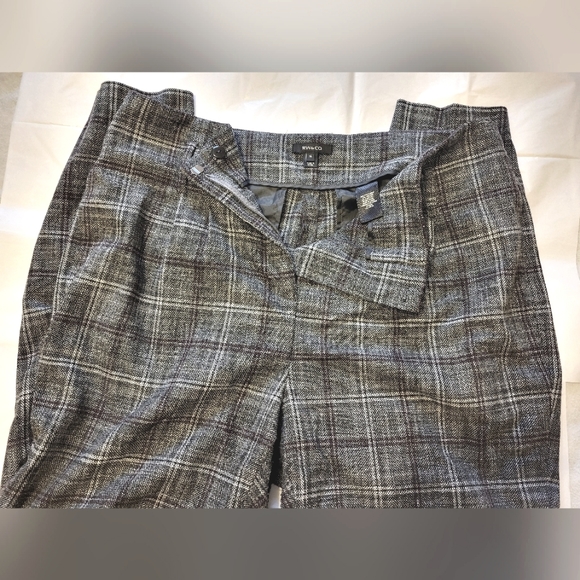 RW&CO. Grey & Purple Plaid Straight Pant - Picture 1 of 7